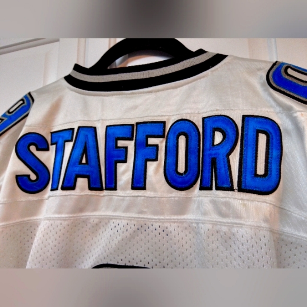 EUC MENS XL STAFFORD #9 DETROIT LIONS REEBOK JERSEY